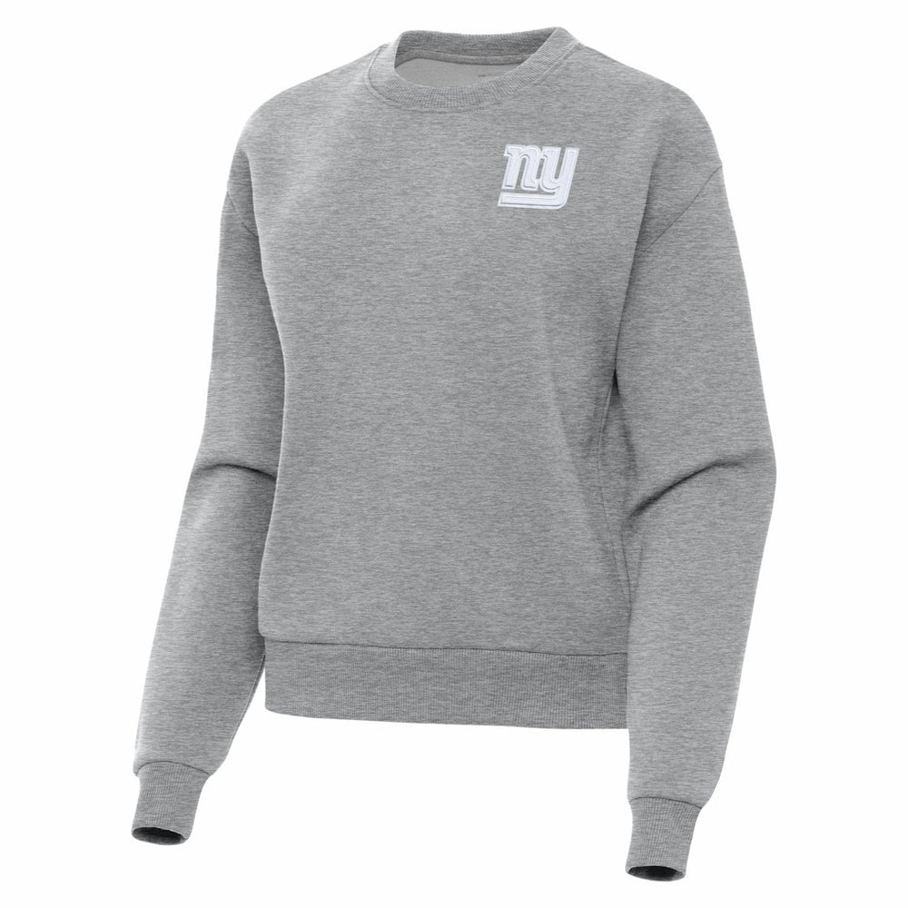 New York Giants Antigua Women's Victory Crew Pullover Sweatshirt Heather Gray | NFL