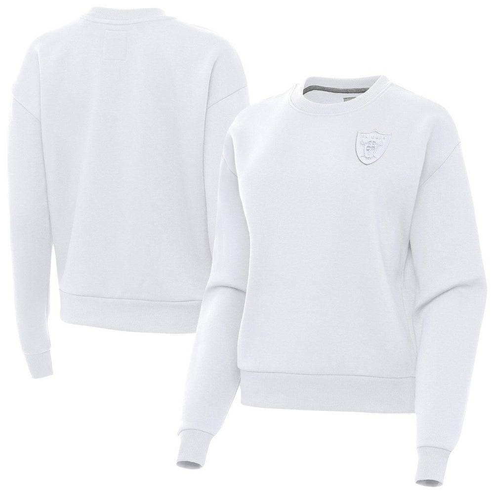 Las Vegas Raiders Antigua Women's Victory Crew Pullover Sweatshirt White | NFL