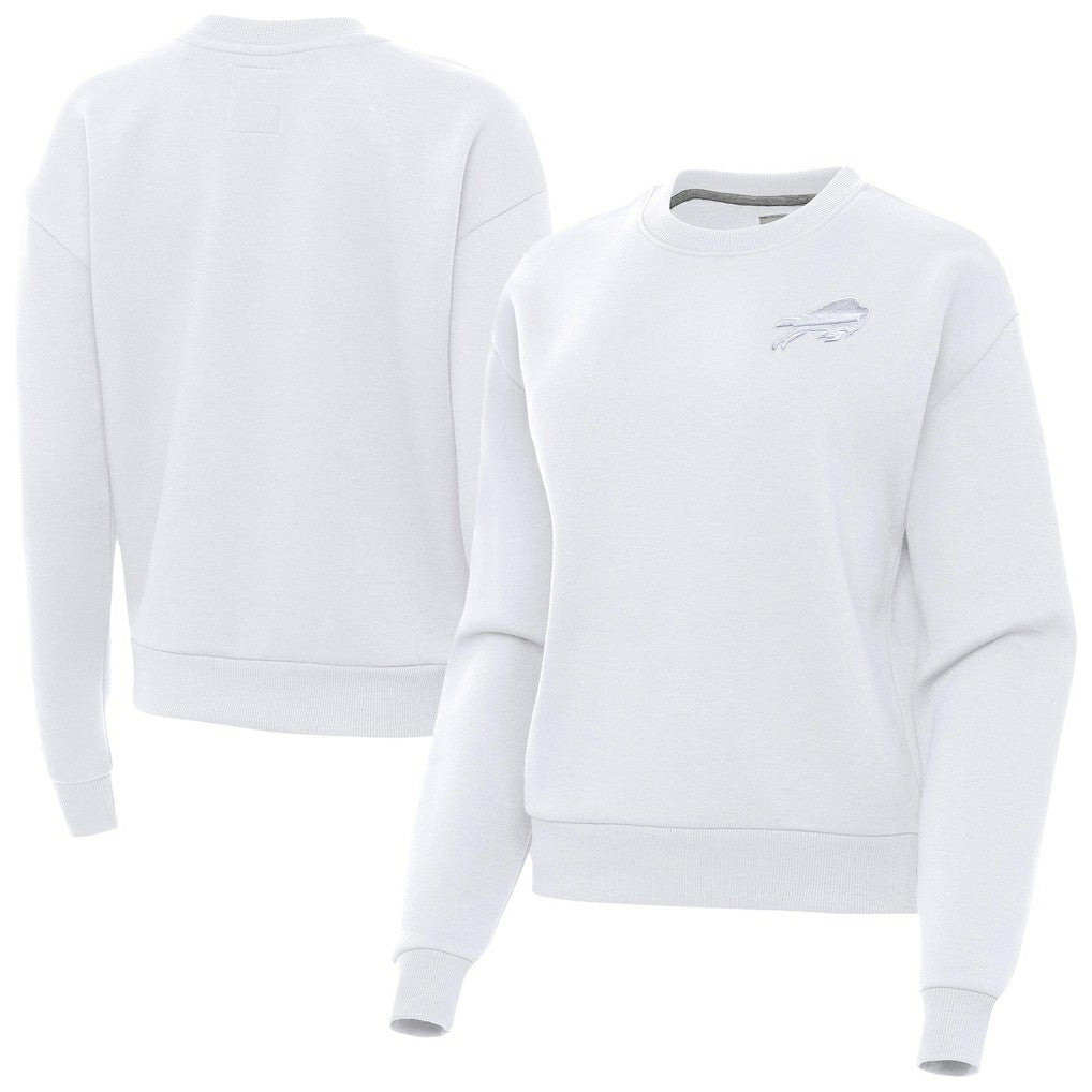 Buffalo Bills Antigua Women's Victory Crew Pullover Sweatshirt White | NFL