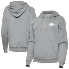 Kansas City Chiefs Antigua Women's Victory Pullover Hoodie Heather Gray | NFL
