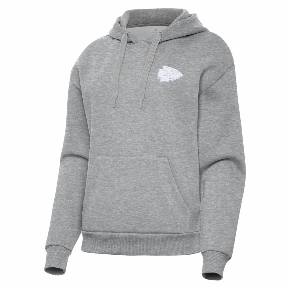 Kansas City Chiefs Antigua Women's Victory Pullover Hoodie Heather Gray | NFL
