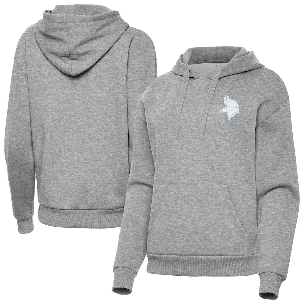 Minnesota Vikings Antigua Women's Victory Pullover Hoodie Heather Gray | NFL