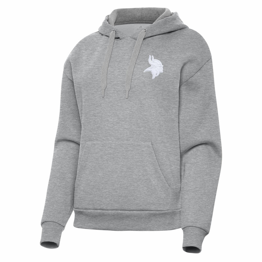 Minnesota Vikings Antigua Women's Victory Pullover Hoodie Heather Gray | NFL