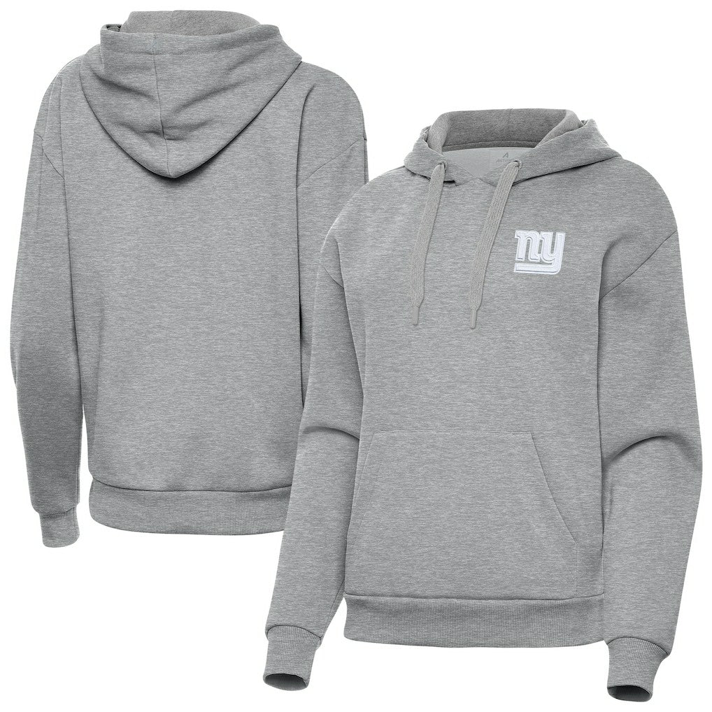 New York Giants Antigua Women's Victory Pullover Hoodie Heather Gray | NFL