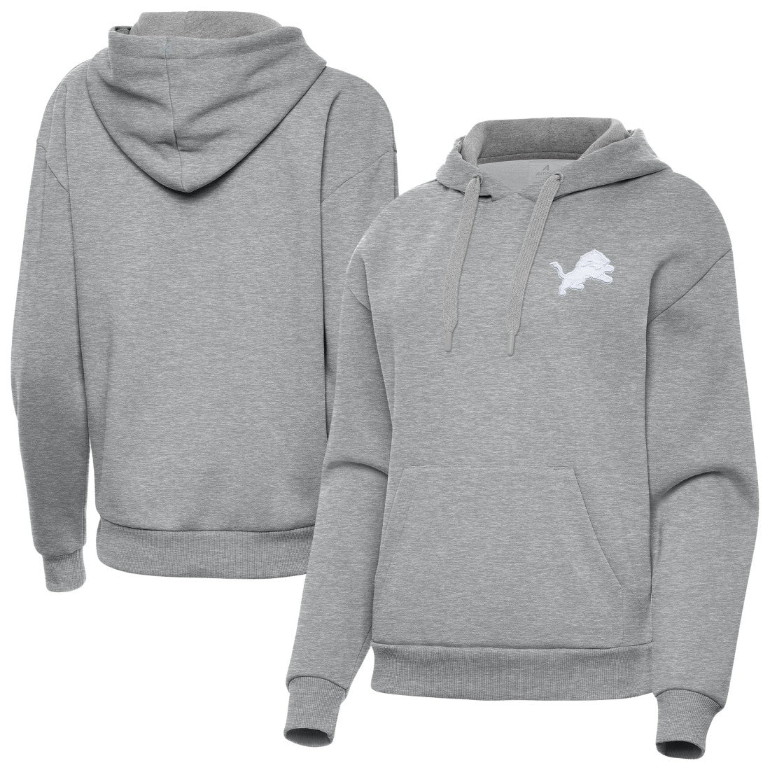 Detroit Lions Antigua Women's Victory Pullover Hoodie Heather Gray | NFL