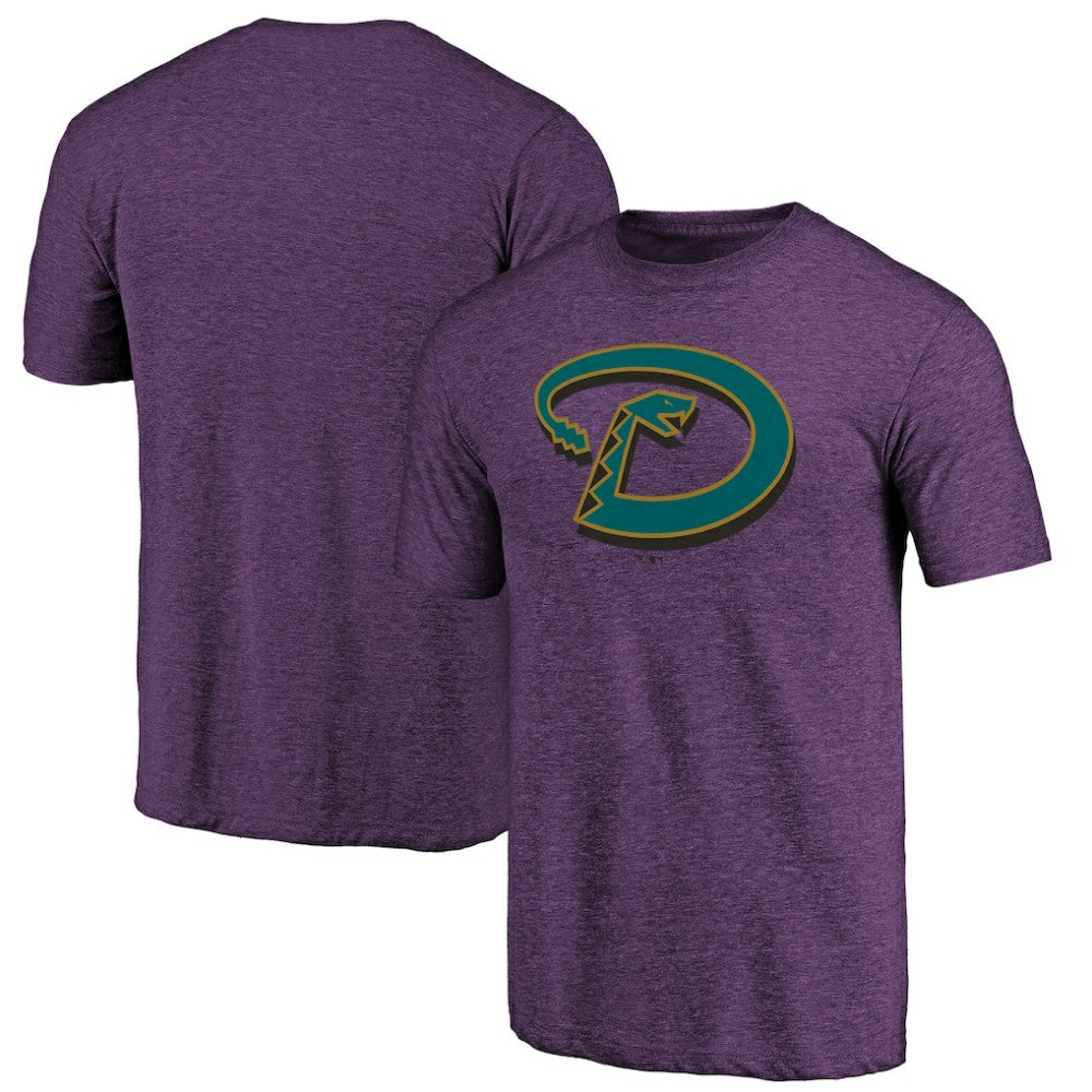Arizona Diamondbacks Purple Cooperstown Official Logo Tri-Blend T-Shirt T-shirts - MLB