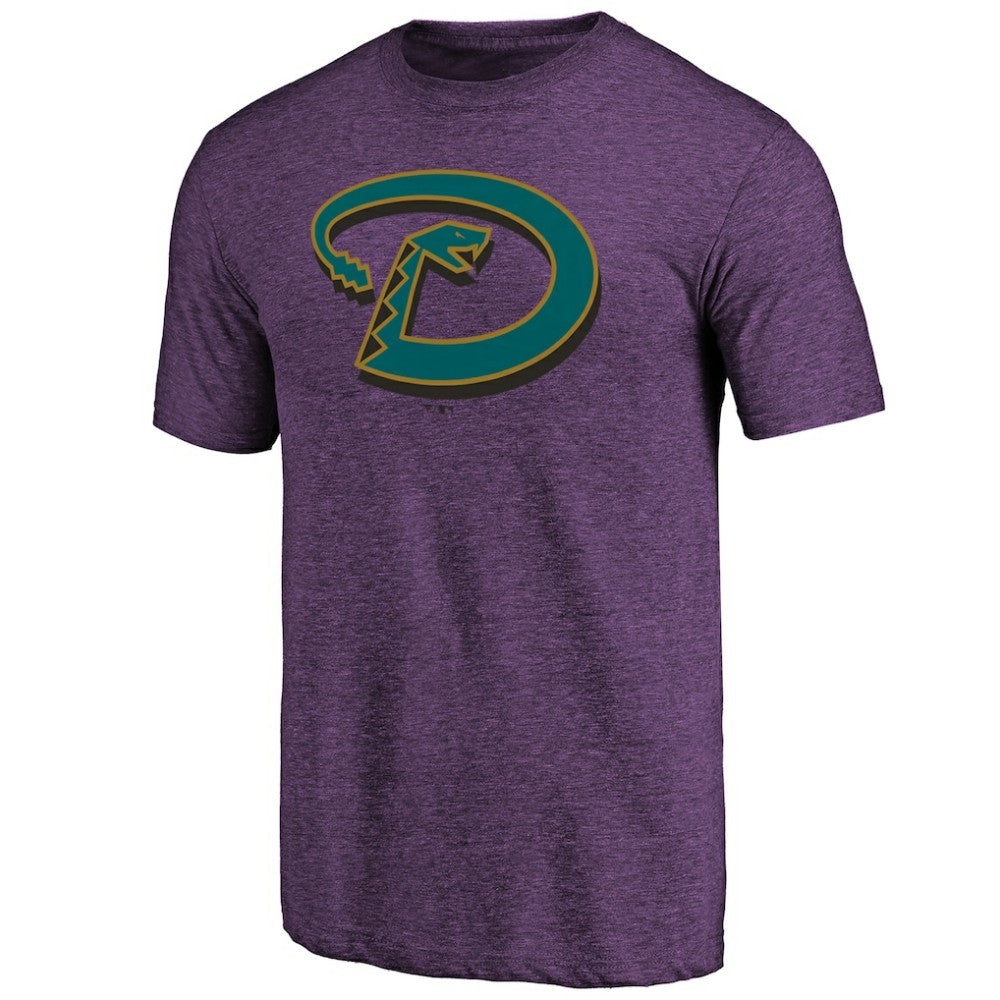 Arizona Diamondbacks Purple Cooperstown Official Logo Tri-Blend T-Shirt T-shirts - MLB