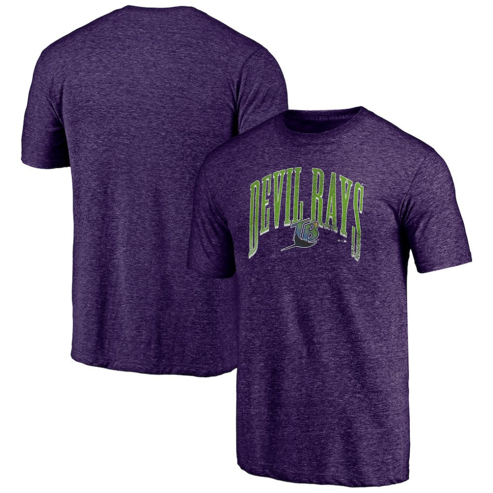 Tampa Bay Rays Purple Cooperstown Collection Line Corps Tri-Blend T-Shirt T-shirts - MLB