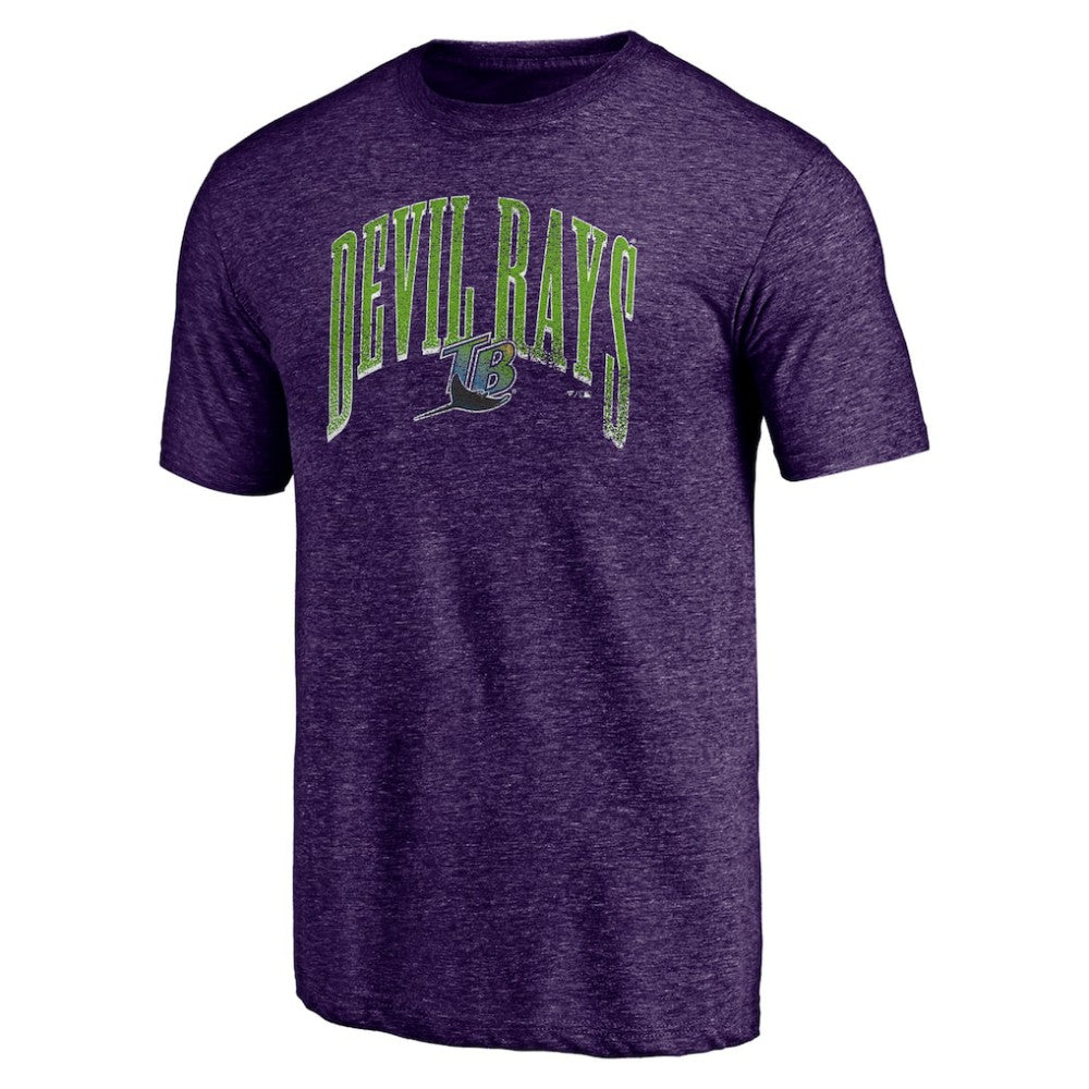 Tampa Bay Rays Purple Cooperstown Collection Line Corps Tri-Blend T-Shirt T-shirts - MLB
