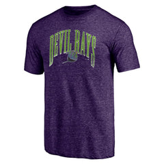 Tampa Bay Rays Purple Cooperstown Collection Line Corps Tri-Blend T-Shirt T-shirts - MLB