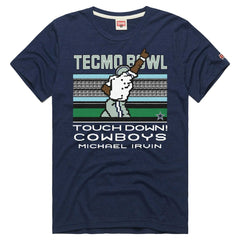 Michael Irvin Dallas Cowboys Homage Unisex Tecmo Bowl Retired Player Graphic Tri-Blend T-Shirt Navy | NFL