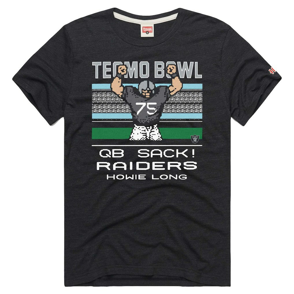 Howie Long Las Vegas Raiders Homage Unisex Tecmo Bowl Retired Player Graphic Tri-Blend T-Shirt Charcoal | NFL