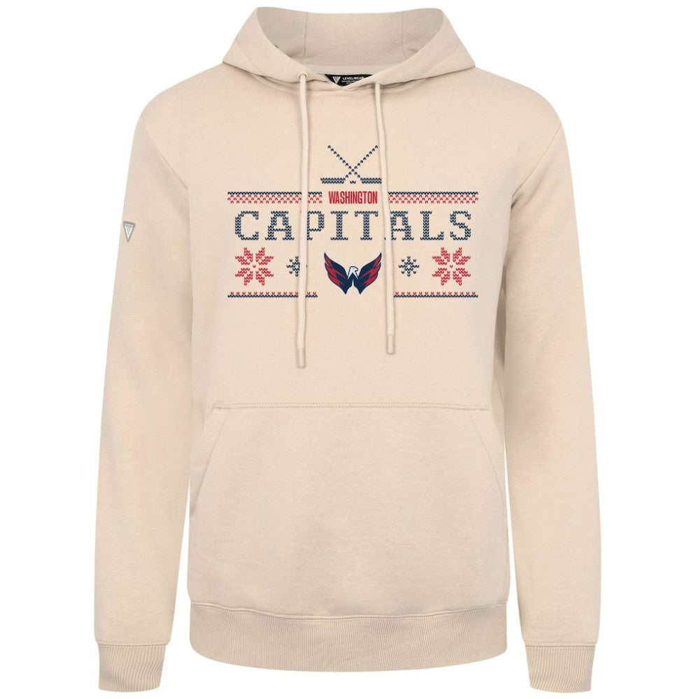 Washington Capitals Levelwear Podium Holiday Pullover Hoodie - Khaki - NHL