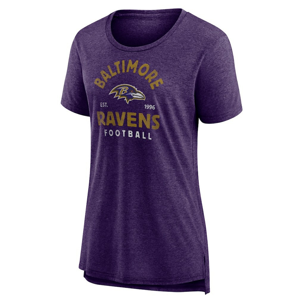 Baltimore Ravens Women's Vintage Arch Tri-Blend T-Shirt Purple | NFL