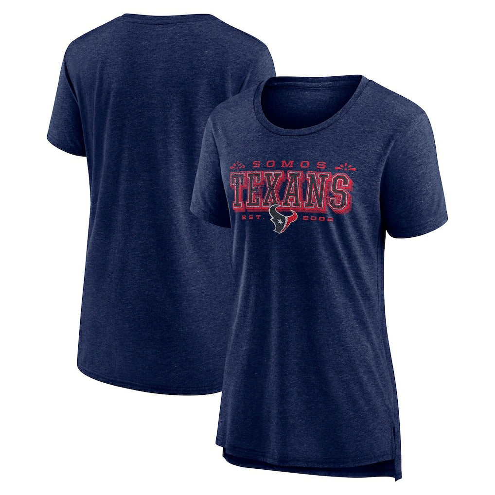 Houston Texans Women's Vintage Graphic Tri-Blend Scoop Neck T-Shirt Navy | Nike for Sale
