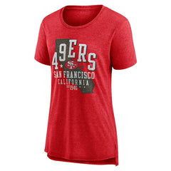 San Francisco 49ers Women's Vintage Graphic Tri-Blend Scoop Neck T-Shirt Scarlet | Nike for Sale