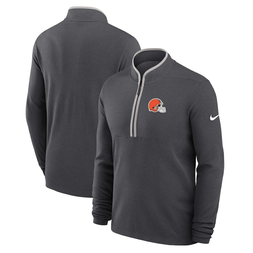 Cleveland Browns Lightweight Victory Dri-FIT Half-Zip Pullover Anthracite | Nike for Sale