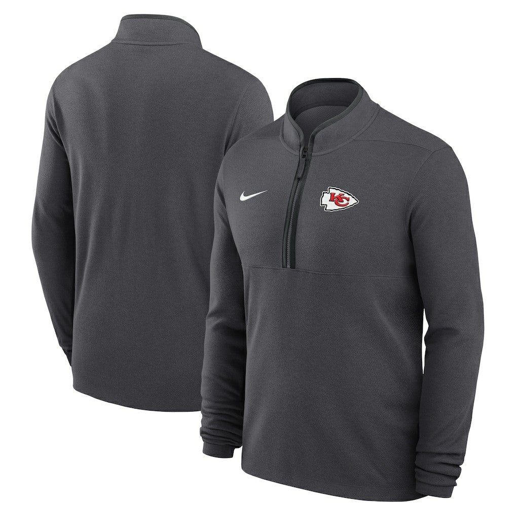 Kansas City Chiefs Lightweight Victory Dri-FIT Half-Zip Pullover Anthracite | Nike for Sale