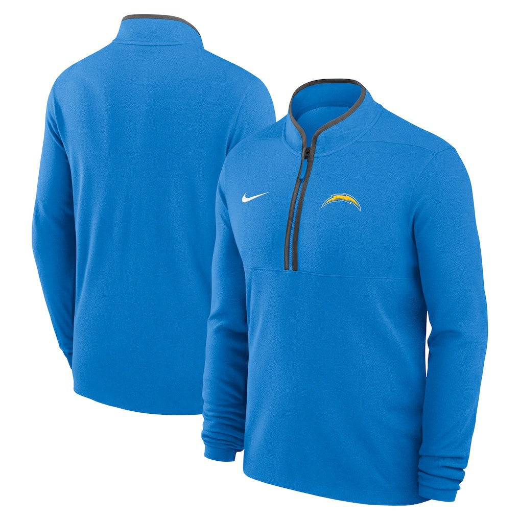 Los Angeles Chargers Lightweight Victory Dri-FIT Half-Zip Pullover Powder Blue | Nike for Sale