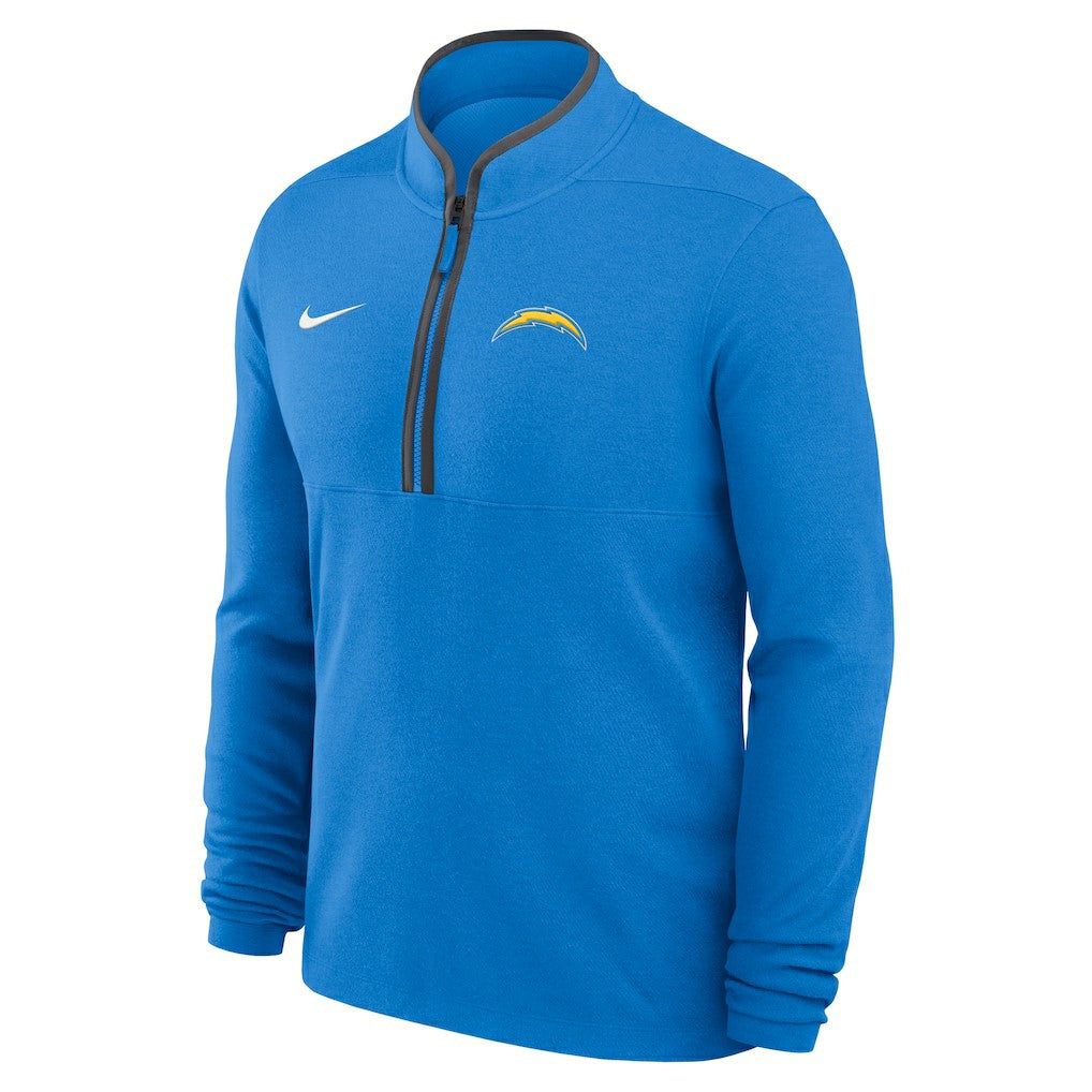 Los Angeles Chargers Lightweight Victory Dri-FIT Half-Zip Pullover Powder Blue | Nike for Sale