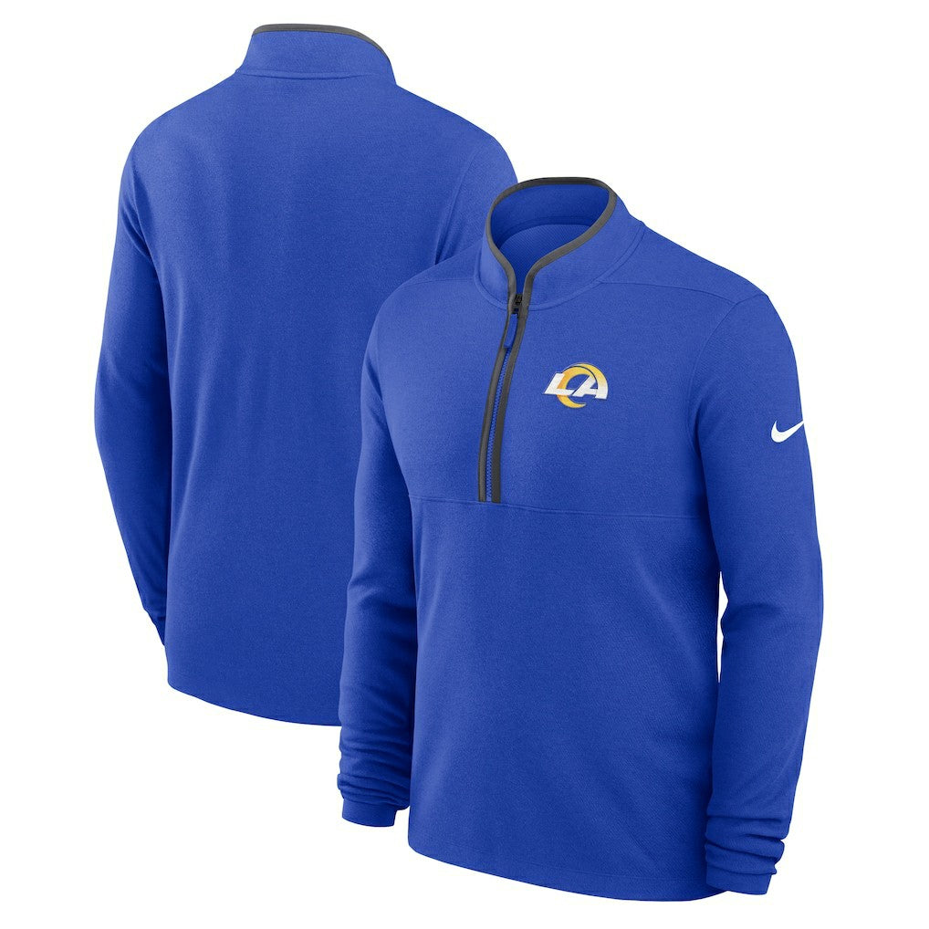 Los Angeles Rams Lightweight Victory Dri-FIT Half-Zip Pullover Royal | Nike for Sale