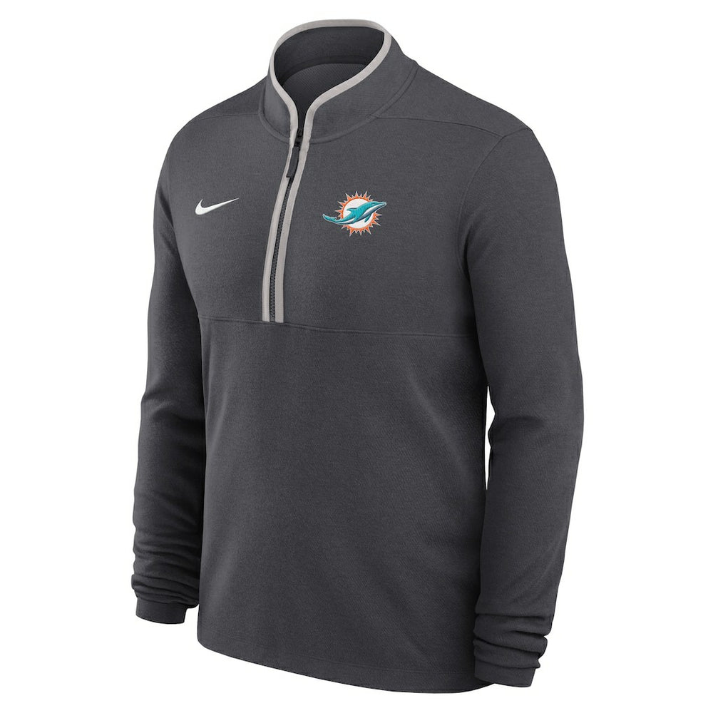 Miami Dolphins Lightweight Victory Dri-FIT Half-Zip Pullover Anthracite | Nike for Sale