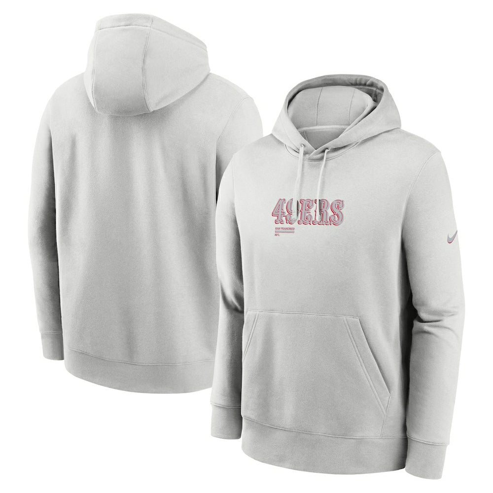 San Francisco 49ers Edge Pack French Terry Club Pullover Hoodie Gray | Nike for Sale