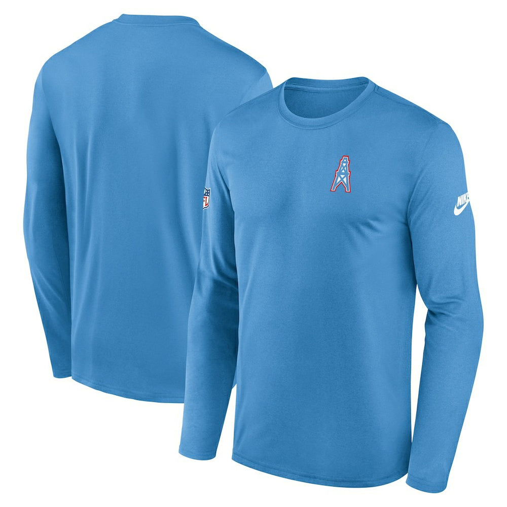 Tennessee Titans Legend Oilers Throwback Dri-FIT Long Sleeve T-Shirt Navy | Nike for Sale