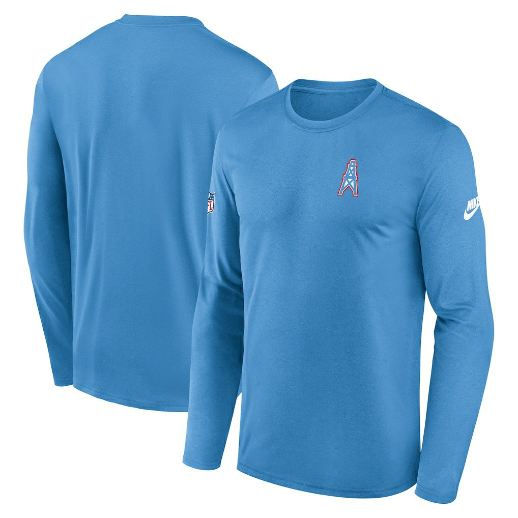 Tennessee Titans Legend Oilers Throwback Dri-FIT Long Sleeve T-Shirt Navy | Nike for Sale