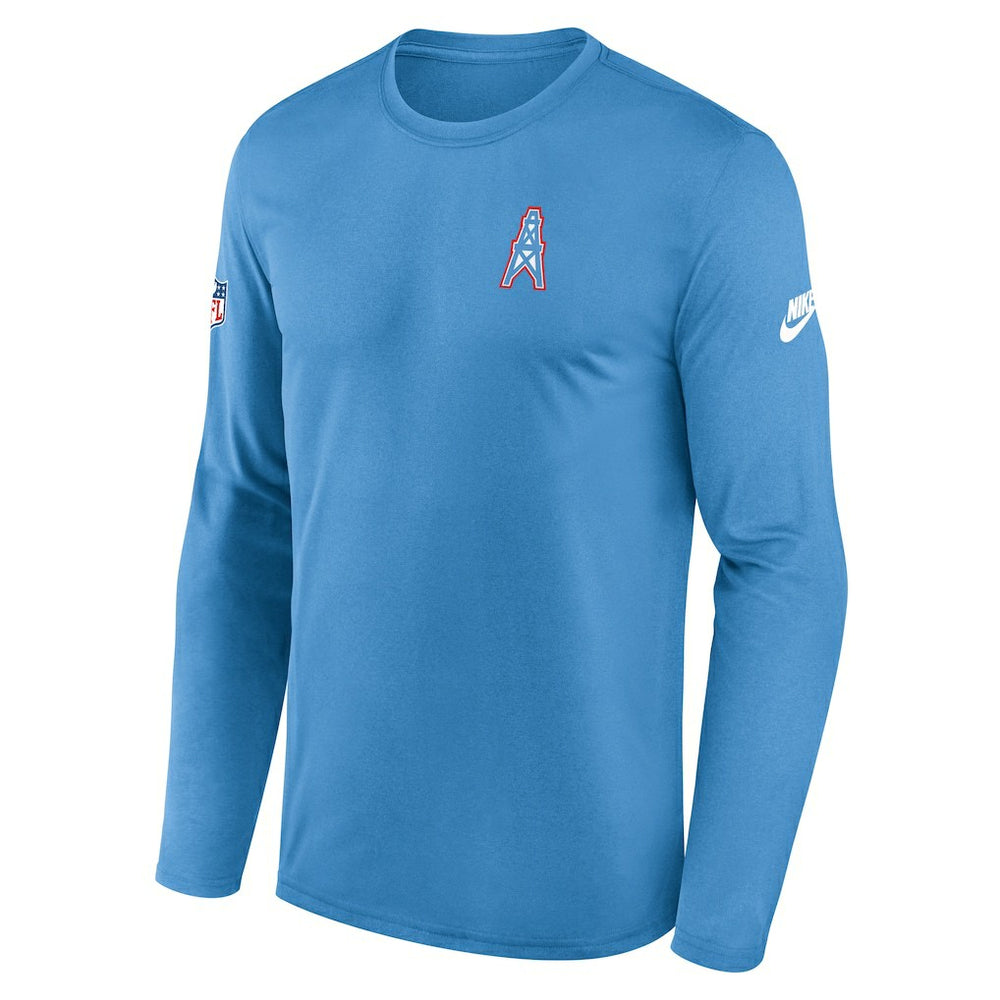Tennessee Titans Legend Oilers Throwback Dri-FIT Long Sleeve T-Shirt Navy | Nike for Sale