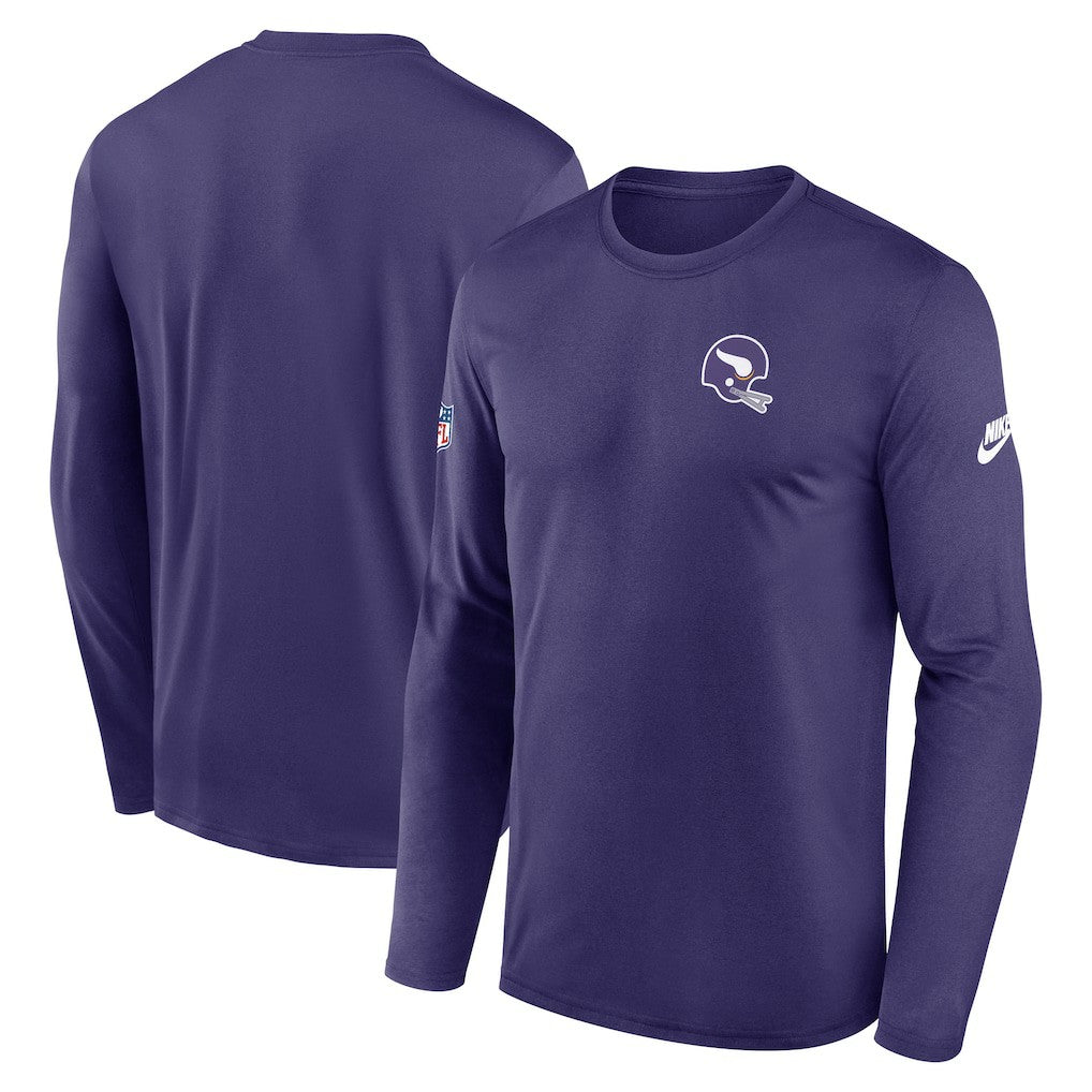 Minnesota Vikings Legend Small Logo Dri-FIT Long Sleeve T-Shirt Purple | Nike for Sale