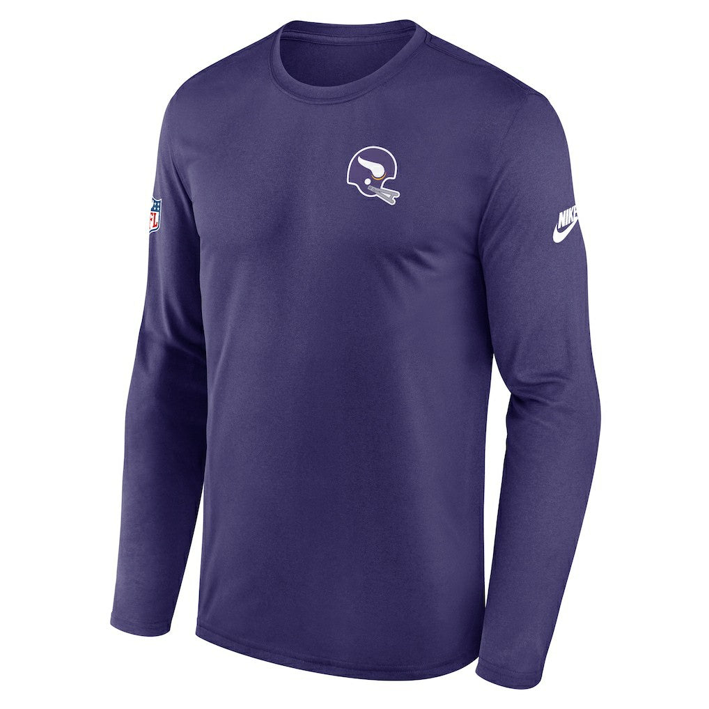 Minnesota Vikings Legend Small Logo Dri-FIT Long Sleeve T-Shirt Purple | Nike for Sale