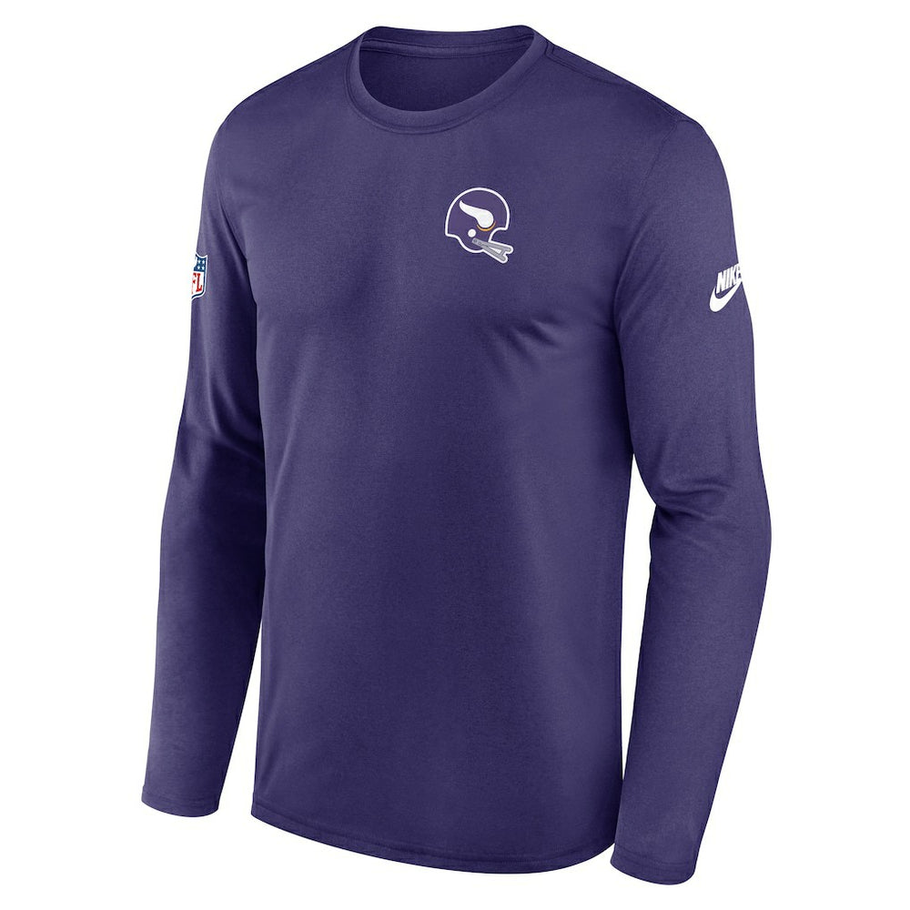 Minnesota Vikings Legend Small Logo Dri-FIT Long Sleeve T-Shirt Purple | Nike for Sale