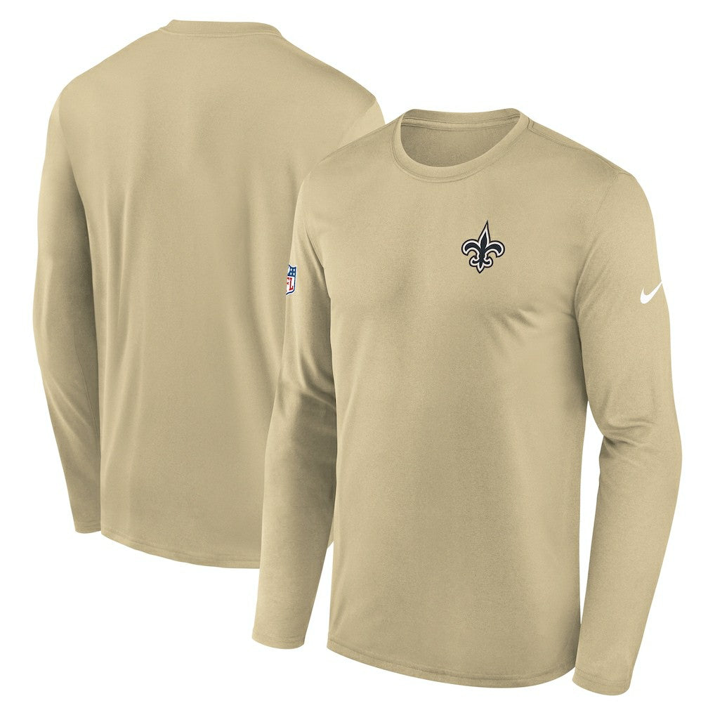 New Orleans Saints Legend Small Logo Dri-FIT Long Sleeve T-Shirt Gold | Nike for Sale