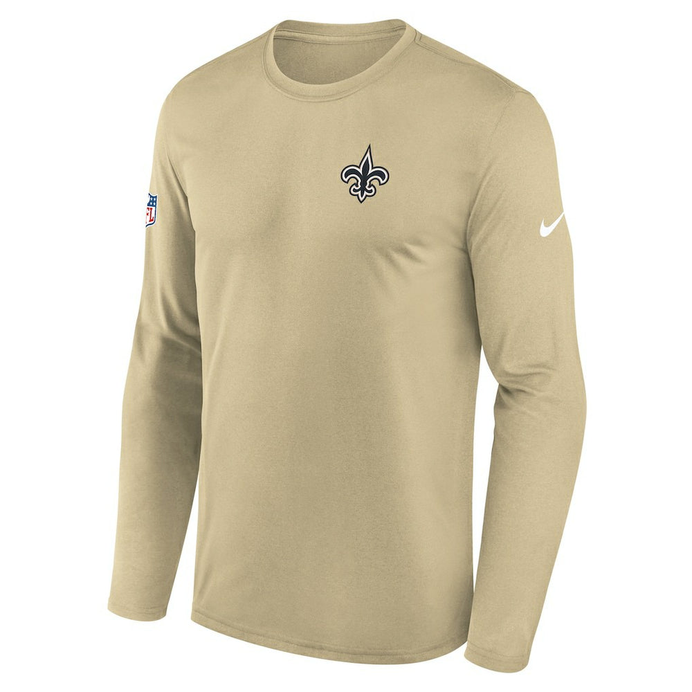 New Orleans Saints Legend Small Logo Dri-FIT Long Sleeve T-Shirt Gold | Nike for Sale