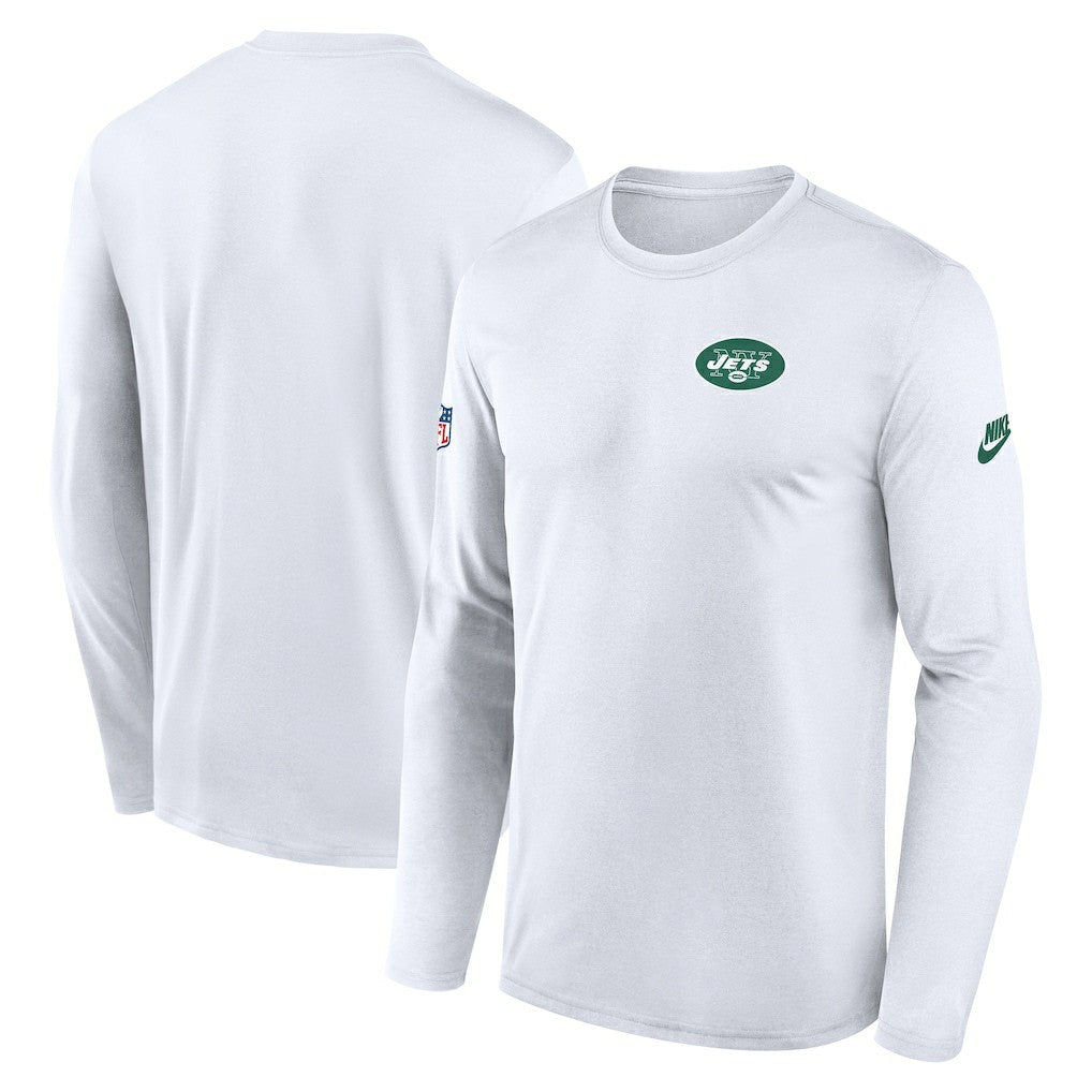 New York Jets Legend Small Logo Dri-FIT Long Sleeve T-Shirt White | Nike for Sale