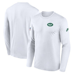 New York Jets Legend Small Logo Dri-FIT Long Sleeve T-Shirt White | Nike for Sale