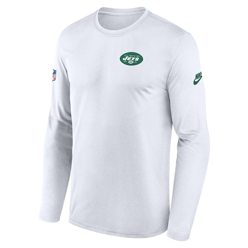 New York Jets Legend Small Logo Dri-FIT Long Sleeve T-Shirt White | Nike for Sale