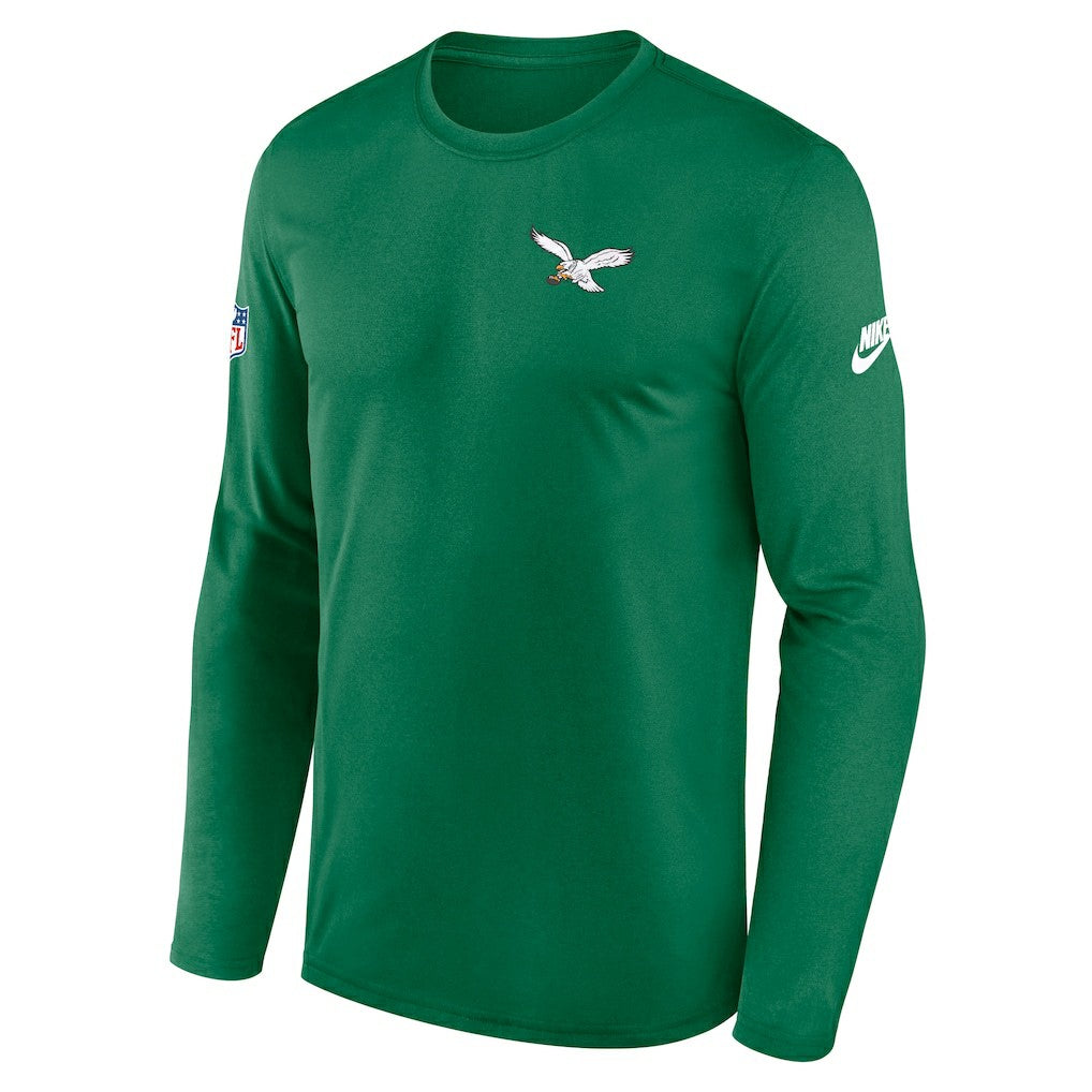 Philadelphia Eagles Legend Small Logo Dri-FIT Long Sleeve T-Shirt Kelly Green | Nike for Sale