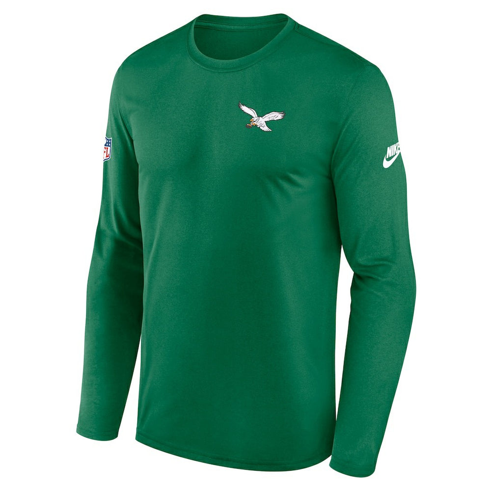 Philadelphia Eagles Legend Small Logo Dri-FIT Long Sleeve T-Shirt Kelly Green | Nike for Sale