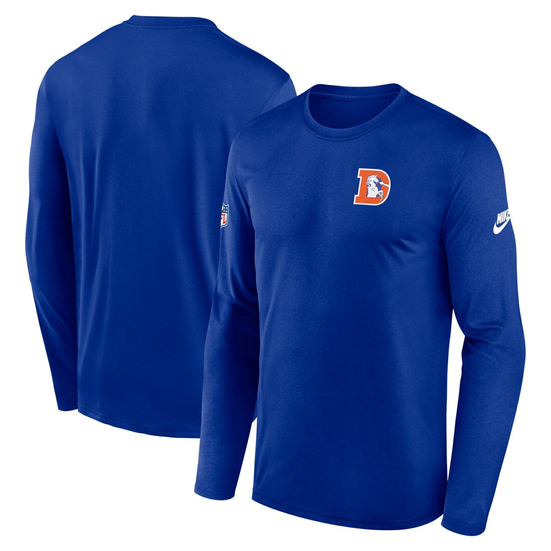 Denver Broncos Legend Small Logo Dri-FIT Long Sleeve T-Shirt Royal | Nike for Sale