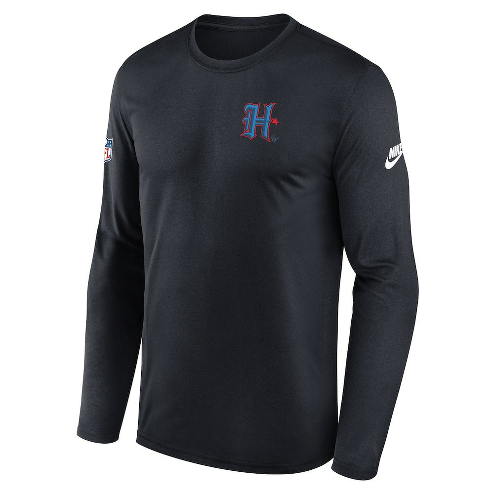 Houston Texans Legend Small Logo Dri-FIT Long Sleeve T-Shirt Navy | Nike for Sale