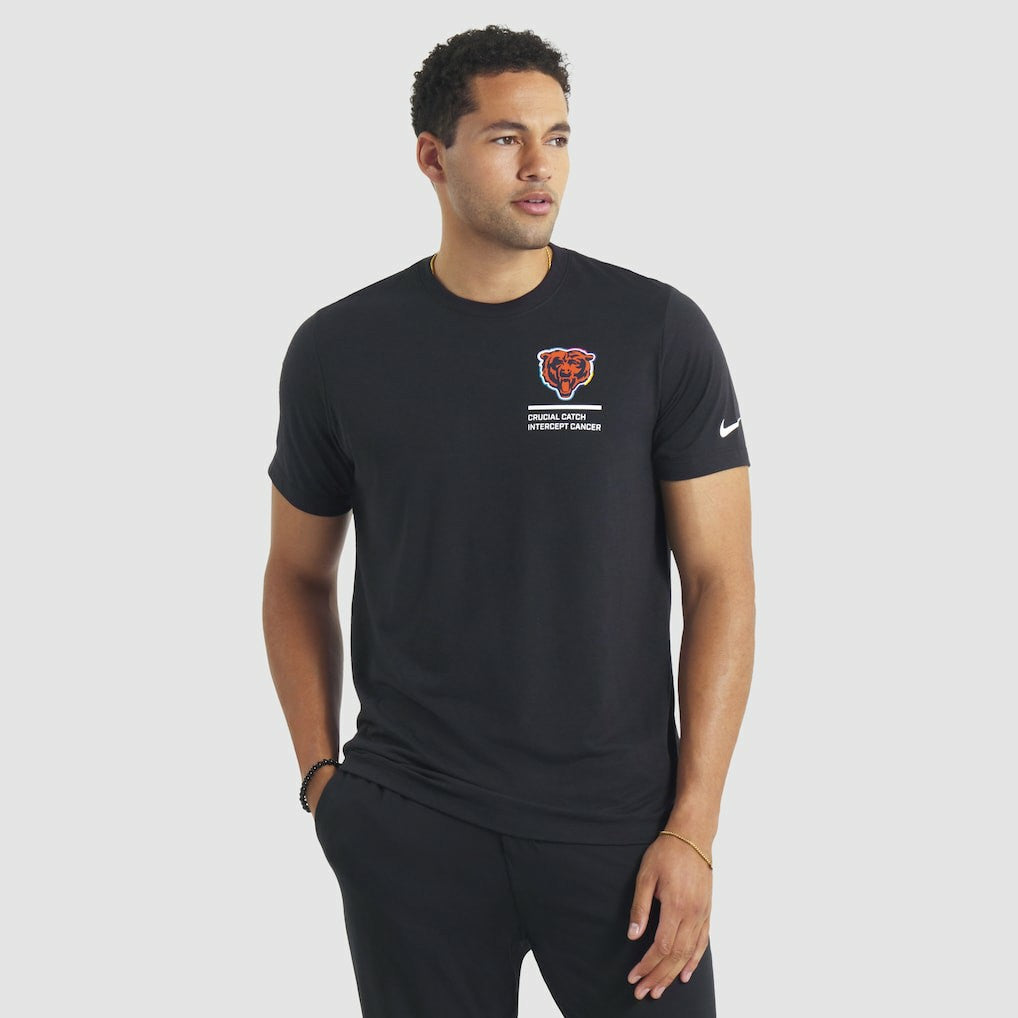 Chicago Bears 2025 NFL Crucial Catch Tri-Blend Dri-FIT T-Shirt Black | Nike for Sale