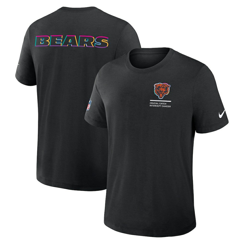 Chicago Bears 2025 NFL Crucial Catch Tri-Blend Dri-FIT T-Shirt Black | Nike for Sale