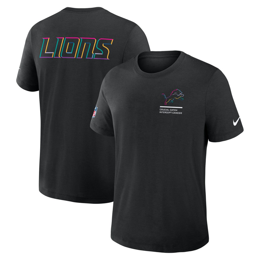 Detroit Lions 2025 NFL Crucial Catch Tri-Blend Dri-FIT T-Shirt Black | Nike for Sale