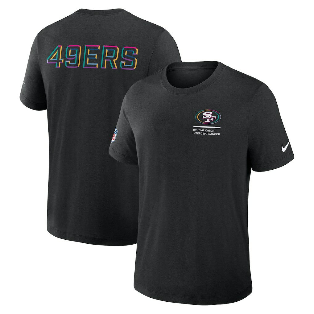 San Francisco 49ers 2025 NFL Crucial Catch Tri-Blend Dri-FIT T-Shirt Black | Nike for Sale