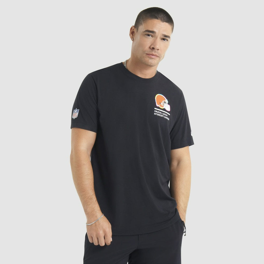 Cleveland Browns 2025 NFL Crucial Catch Tri-Blend Dri-FIT T-Shirt Black | Nike for Sale