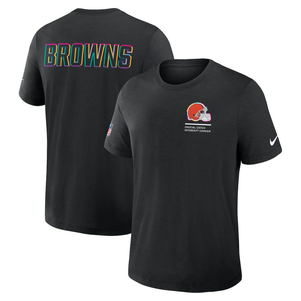 Cleveland Browns 2025 NFL Crucial Catch Tri-Blend Dri-FIT T-Shirt Black | Nike for Sale