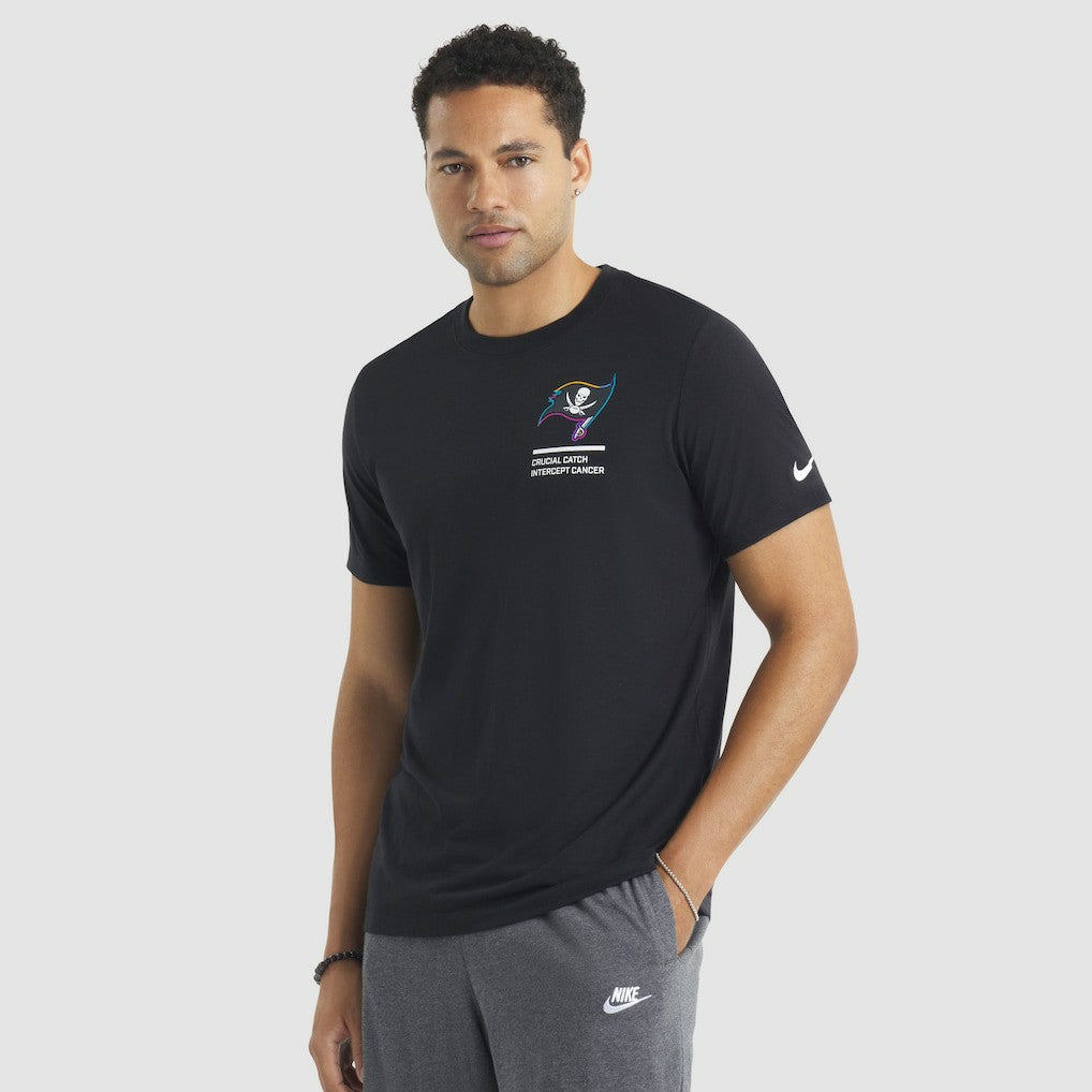 Tampa Bay Buccaneers 2025 NFL Crucial Catch Tri-Blend Dri-FIT T-Shirt Black | Nike for Sale