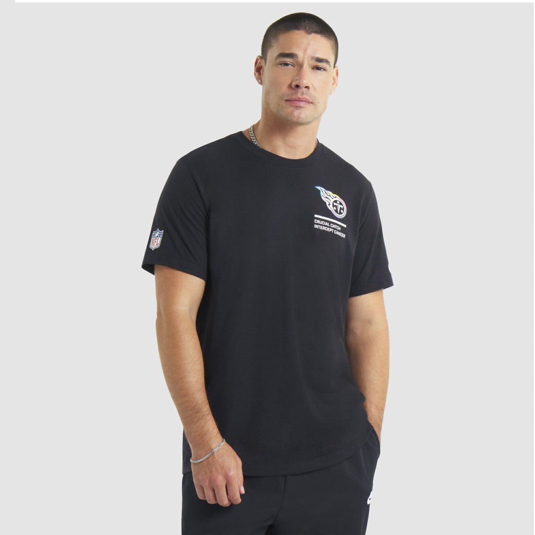 Tennessee Titans 2025 NFL Crucial Catch Tri-Blend Dri-FIT T-Shirt Black | Nike for Sale